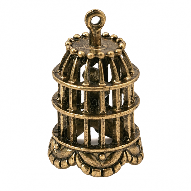 Breloque Cage à Oiseau Bronze Antique 42x22mm