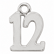2 Breloques Chiffre "12" Argenté 12x10mm pour la Création de Bijoux Fantaisie - DIY