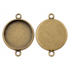 4 Supports Connecteur Pendentif Bronze pour Cabochon 18mm pour la Création de Bijoux Fantaisie - DIY