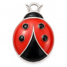 2 Breloques Coccinelle Emaillée 18,5mm pour la Création de Bijoux Fantaisie - DIY