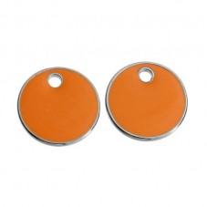 2 Breloques Sequin Email Orange 16mm