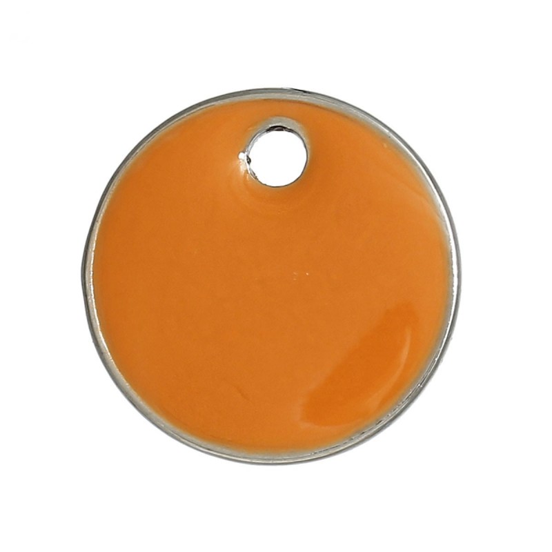 2 Breloques Sequin Email Orange 16mm