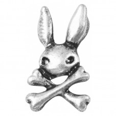 6 Breloques Lapin Tête de Mort Argenté 15.5mm pour la Création de Bijoux Fantaisie - DIY