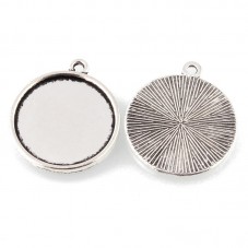 2 Supports Pendentif Argenté pour Cabochon 18mm pour la Création de Bijoux Fantaisie - DIY