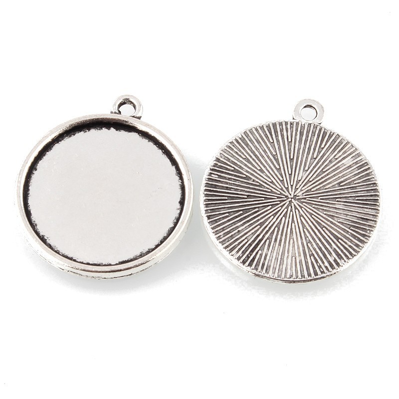 2 Supports Pendentifs Argentés pour Cabochon 18mm