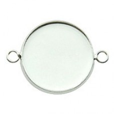 2 Supports Connecteurs Pendentif Argenté Cabochon 25mm pour la Création de Bijoux Fantaisie - DIY