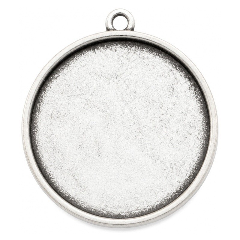 2 Supports Pendentifs Argentés pour Cabochon 25mm