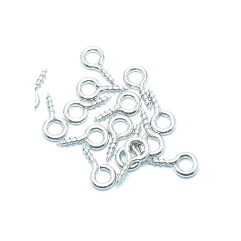 100 pitons à Vis Argentés 8x4mm