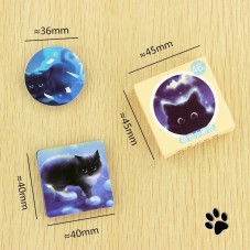 46 Autocollants Chat Rond et Carré  3.6-4cm