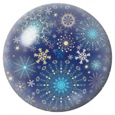Cabochon en Verre Illustré Constellation de Flocons Bleus 12 à 25mm pour la Création de Bijoux Fantaisie - DIY