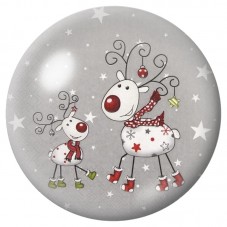 Cabochon en Verre Illustré Duo de Rennes Fantaisie 12 à 25mm pour la Création de Bijoux Fantaisie - DIY