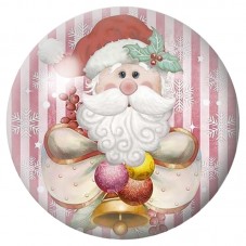 Cabochon en Verre Illustré Petit Père Noël Rayé 12 à 25mm pour la Création de Bijoux Fantaisie - DIY