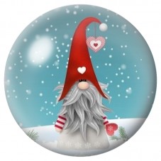 Cabochon en Verre Illustré Gnome au Grand Bonnet Rouge 12 à 25mm pour la Création de Bijoux Fantaisie - DIY
