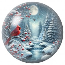 Cabochon en Verre Illustré Cardinal dans la Forêt Enneigée 12 à 25mm pour la Création de Bijoux Fantaisie - DIY