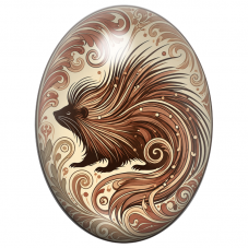 Cabochon en Verre Illustré Porc-Épic aux Volutes Brunes 13x18, 18x25 ou 30x40mm pour la Création de Bijoux Fantaisie - DIY