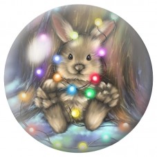 Cabochon en Verre Illustré Écureuil aux Lumières de Noël 12 à 25mm pour la Création de Bijoux Fantaisie - DIY