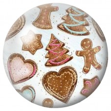 Cabochon en Verre Illustré Biscuits de Noël Colorés 12 à 25mm pour la Création de Bijoux Fantaisie - DIY