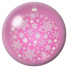 Cabochon en Verre Illustré Boule Rose aux Flocons 12 à 25mm pour la Création de Bijoux Fantaisie - DIY