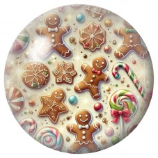 Cabochon en Verre Illustré Biscuits et Bonbons de Noël 12 à 25mm pour la Création de Bijoux Fantaisie - DIY
