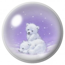 Cabochon en Verre Illustré Ourse Polaire et ses Oursons 12 à 25mm pour la Création de Bijoux Fantaisie - DIY