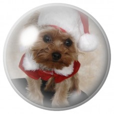 Cabochon en Verre Illustré Yorkshire en Bonnet de Noël 12 à 25mm pour la Création de Bijoux Fantaisie - DIY