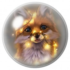 Cabochon en Verre Illustré Renard aux Guirlandes Dorées 12 à 25mm pour la Création de Bijoux Fantaisie - DIY