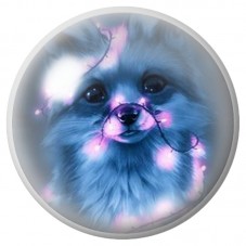 Cabochon en Verre Illustré Renard Bleu aux Lumières Roses 12 à 25mm pour la Création de Bijoux Fantaisie - DIY