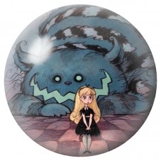 Cabochon en Verre Illustré Alice Face au Chat du Cheshire Géant 12 à 25mm pour la Création de Bijoux Fantaisie - DIY