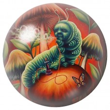 Cabochon en Verre Illustré Chenille Bleue sur Citrouille 12 à 25mm pour la Création de Bijoux Fantaisie - DIY