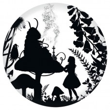 Cabochon en Verre Illustré Alice et la Chenille en Silhouette 12 à 25mm pour la Création de Bijoux Fantaisie - DIY