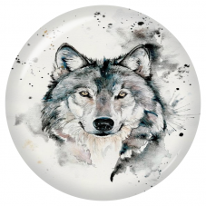 Cabochon en Verre Illustré Loup Blanc Aquarelle 12 à 25mm pour la Création de Bijoux Fantaisie - DIY