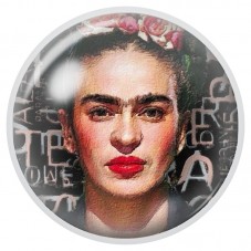 Cabochon en Verre Illustré Frida Kahlo aux Roses sur Fond Sombre 12 à 25mm pour la Création de Bijoux Fantaisie - DIY