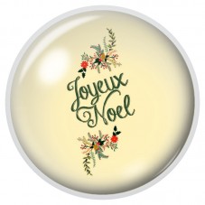 Cabochon en Verre Illustré Joyeux Noël au Houx 12 à 25mm pour la Création de Bijoux Fantaisie - DIY