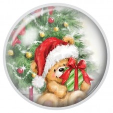 Cabochon en Verre Illustré Ourson au Cadeau de Noël 12 à 25mm pour la Création de Bijoux Fantaisie - DIY