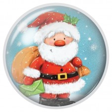 Cabochon en Verre Illustré Père Noël au Grand Sac Vert 12 à 25mm pour la Création de Bijoux Fantaisie - DIY