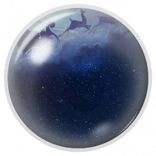 Cabochon en Verre Illustré Traîneau du Père Noël dans la Nuit 12 à 25mm pour la Création de Bijoux Fantaisie - DIY