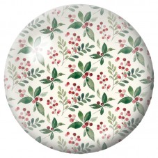 Cabochon en Verre Illustré Houx et Baies de Noël 12 à 25mm pour la Création de Bijoux Fantaisie - DIY