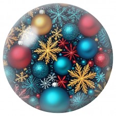 Cabochon en Verre Illustré Boules et Flocons de Noël 12 à 25mm pour la Création de Bijoux Fantaisie - DIY