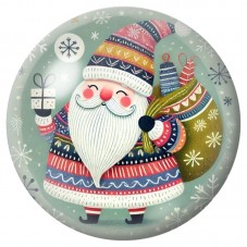 Cabochon en Verre Illustré Père Noël au Pull d’Hiver 12 à 25mm pour la Création de Bijoux Fantaisie - DIY