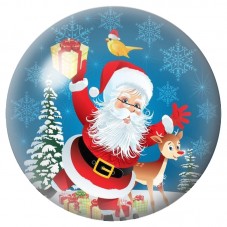 Cabochon en Verre Illustré Père Noël aux Cadeaux avec son Renne 12 à 25mm pour la Création de Bijoux Fantaisie - DIY