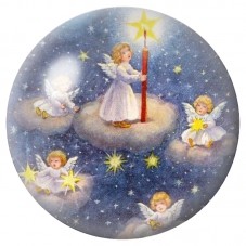 Cabochon en Verre Illustré Anges aux Étoiles Dorées 12 à 25mm pour la Création de Bijoux Fantaisie - DIY