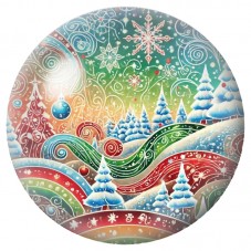 Cabochon en Verre Illustré Village d’Hiver Folk 12 à 25mm pour la Création de Bijoux Fantaisie - DIY