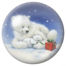 Cabochon en Verre Illustré Ours Polaires au Cadeau 12 à 25mm pour la Création de Bijoux Fantaisie - DIY