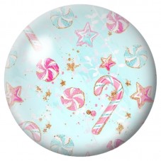 Cabochon en Verre Illustré Sucreries Pastel de Noël 12 à 25mm pour la Création de Bijoux Fantaisie - DIY
