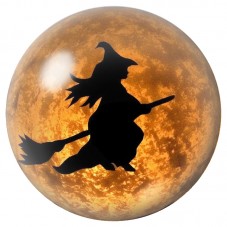 Cabochon en Verre Illustré Sorcière devant la Lune Dorée 12 à 25mm pour la Création de Bijoux Fantaisie - DIY