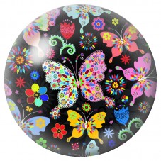 Cabochon en Verre Illustré Papillons et Fleurs Multicolores 12 à 25mm pour la Création de Bijoux Fantaisie - DIY