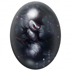 Cabochon en Verre Illustré Bonhomme de Neige Monstrueux 13x18, 18x25 ou 30x40mm pour la Création de Bijoux Fantaisie - DIY