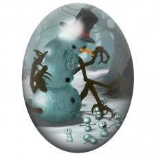 Cabochon en Verre Illustré Bonhommes de Neige en Duel 13x18, 18x25 ou 30x40mm pour la Création de Bijoux Fantaisie - DIY