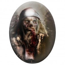 Cabochon en Verre Illustré Père Noël Zombie 13x18, 18x25 ou 30x40mm pour la Création de Bijoux Fantaisie - DIY