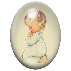 Cabochon en Verre Illustré Enfant en Prière de Noël 13x18, 18x25 ou 30x40mm pour la Création de Bijoux Fantaisie - DIY